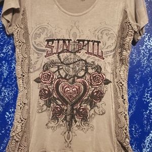 ¤grey *SINFUL* by *AFFLICTION* shirt